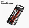 High quality socket tool set 1/2" 12pcs Chrome Vanadium car repair Hand Tool socket handle Set