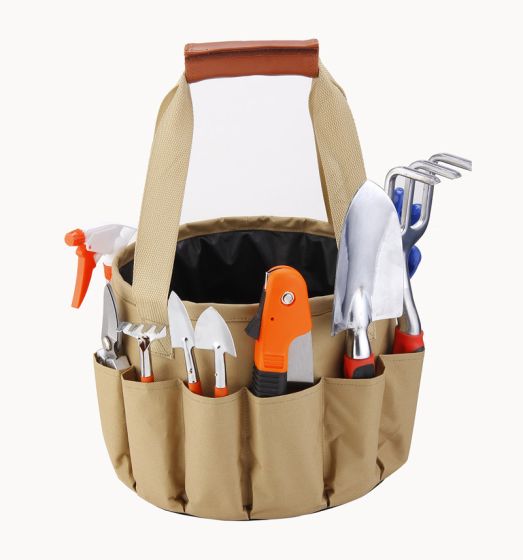 In stock 10 pcs Garden Tool Set Durable Hand Garden Tool Kit with Large Storage Tote Bag