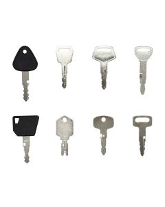 8 Keys Forklift Key Set with key ring for Cat for Komatsu for Doosan for Hyster for JCB for Yale for Clark