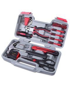 Professional 39 pieces tool box combination household hand tools kit mini screwdriver socket wrench tool set