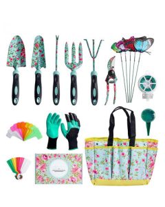 Candotool Hot Popular 6pcs Ladies printed garden tools set Pruning Shears With Floral Print Non-slip Rubber Handle