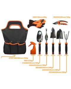 Candotool 9pcs garden kit Scissholster Garden Tool Kit Combination Set Gardenors with Nylon tote bag
