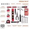 Candotool complete household hand tool box set kit for home 53 pcs home tool kit repair tool set