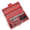 Candotool 46pcs In One Set Machine Auto Repair Tools Combination Set Impact Socket Wrench Spanner 1/4 Drive Bit Set Ratchet Wrench