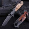 Candotool Outdoor Knife X50 Wood Handle Assisted Opening Outdoor Knife Camping Tactical Hunting Knife With In Stock