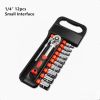 High quality socket tool set 1/2" 12pcs Chrome Vanadium car repair Hand Tool socket handle Set