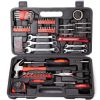 Candotool 148 Piece Tool Set General Household hand tool kit with Plastic Toolbox Storage Case Socket and Socket Wrench Sets