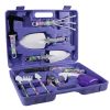 Candotool 10 pcs Purple Flower Women tool box Ladies Garden Tool Set for Outdoor Garden