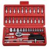Candotool 46pcs In One Set Machine Auto Repair Tools Combination Set Impact Socket Wrench Spanner 1/4 Drive Bit Set Ratchet Wrench