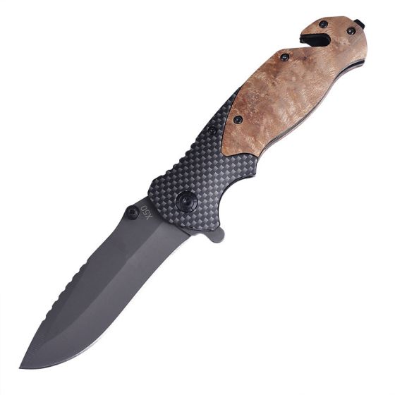 Candotool Outdoor Knife X50 Wood Handle Assisted Opening Outdoor Knife Camping Tactical Hunting Knife With In Stock