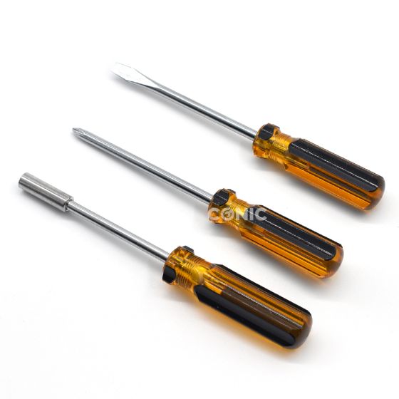 4 pieces wood working tools carving chisel set with three color soft TPR handle