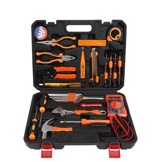 High quality 33 pcs Screwdriver Hammer Wrench Hardware Electric Household Repair Hand Tools Box Set